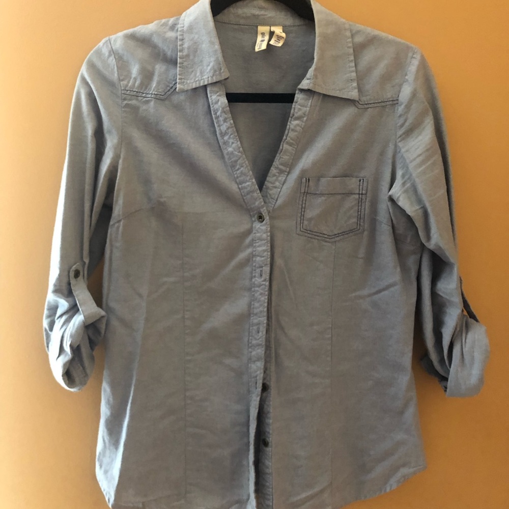 3 quarter sleeve denim shirt